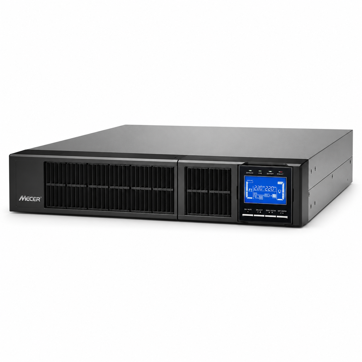 Mecer WINNER PRO 1000VA 2U ON-LINE RACKMOUNT UPS PF 0.8 - Battery Warranty 6 Months