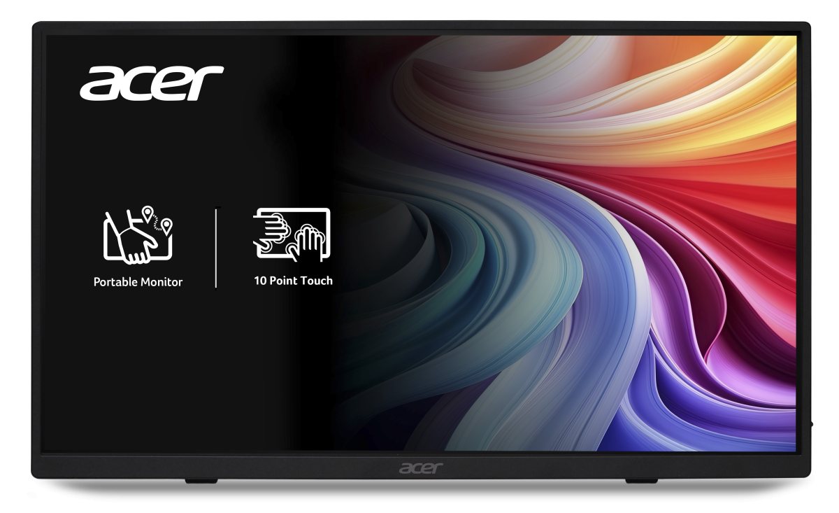 Acer 15.6" Portable Touch FHD IPS Screen 16:9 HDR10 1x miniHDMI + 2xType-C + Speakers + Audio out Wall Mountable Includes Cover (USB Type C Monitor